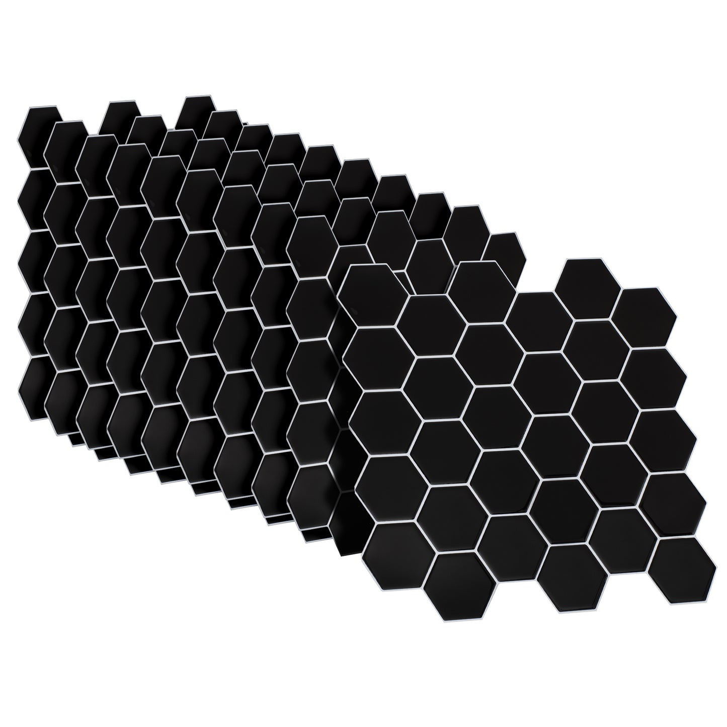 10 zelfklevende tegels - 29.5*29.5cm - Zwart