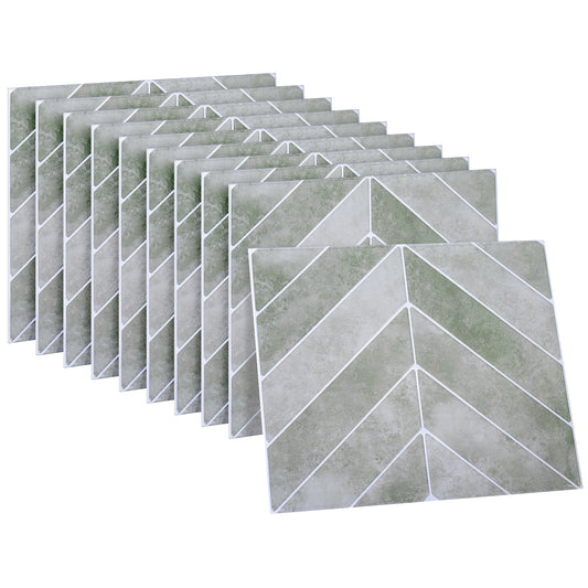 10 zelfklevende tegels - 29*23cm - Grijs/Groen