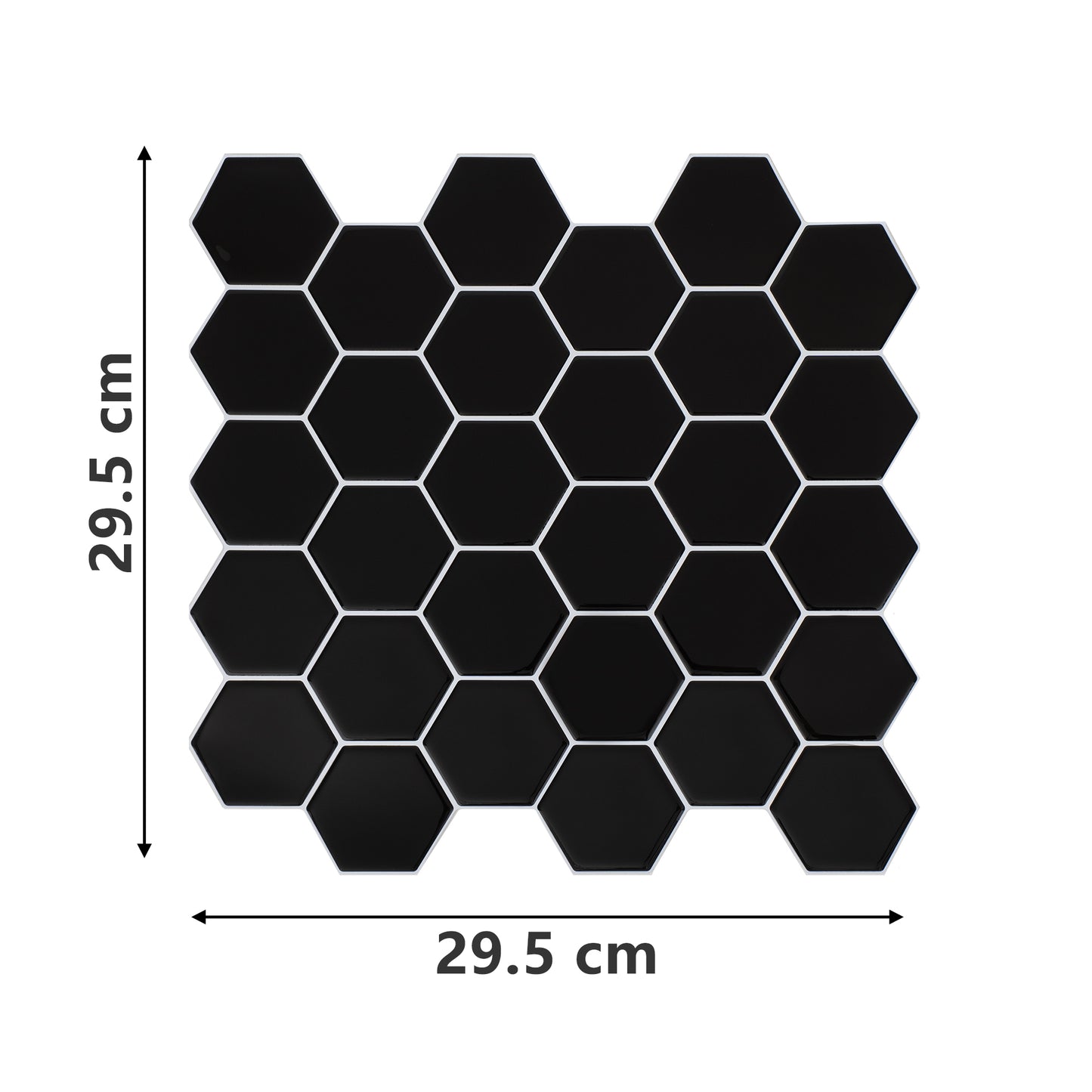 10 zelfklevende tegels - 29.5*29.5cm - Zwart