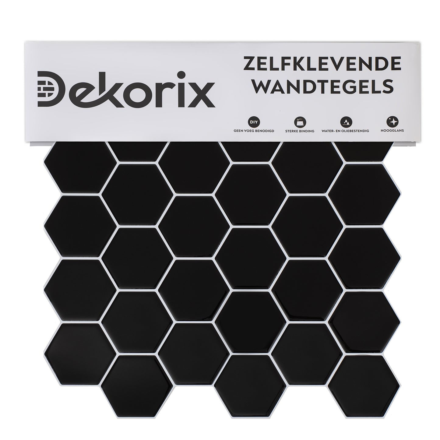 10 zelfklevende tegels - 29.5*29.5cm - Zwart