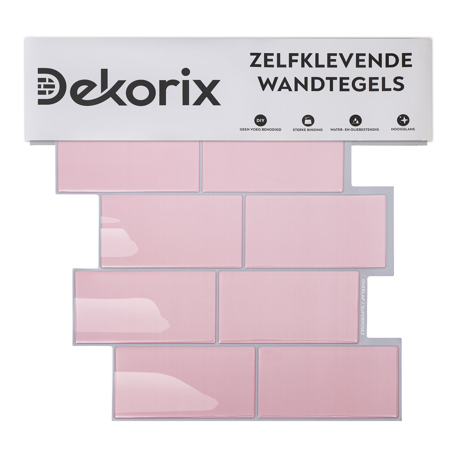 10 zelfklevende tegels - 29.4*21.4cm - Roze