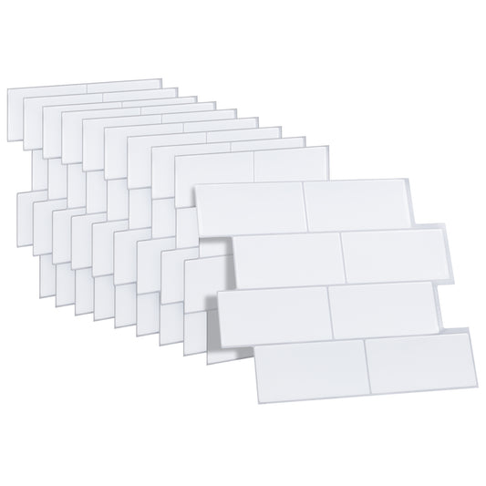 10 zelfklevende tegels - 29.4*21.4cm - Wit