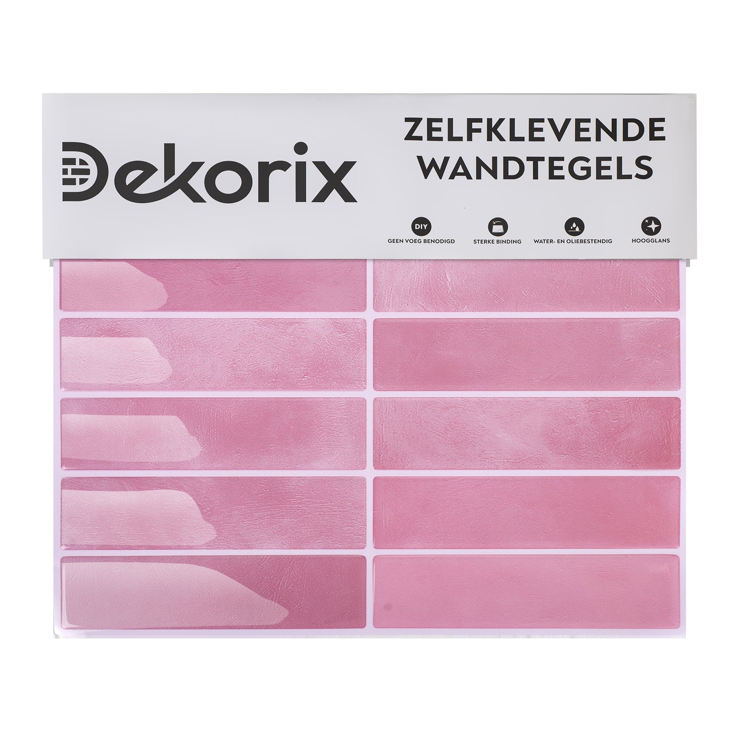 10 zelfklevende tegels - 29*22.9cm - Roze