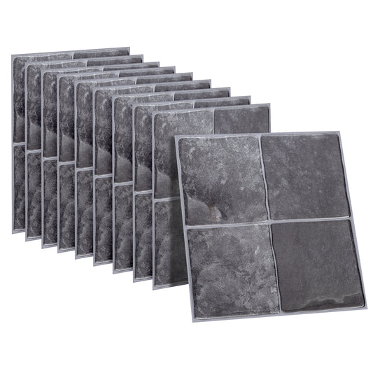 10 zelfklevende tegels - 23*23cm - Grijs