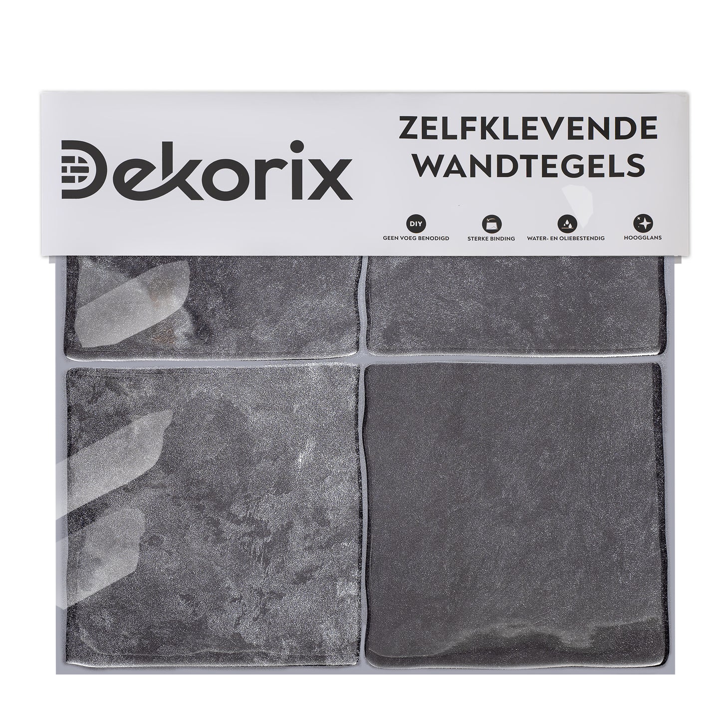 10 zelfklevende tegels - 23*23cm - Grijs