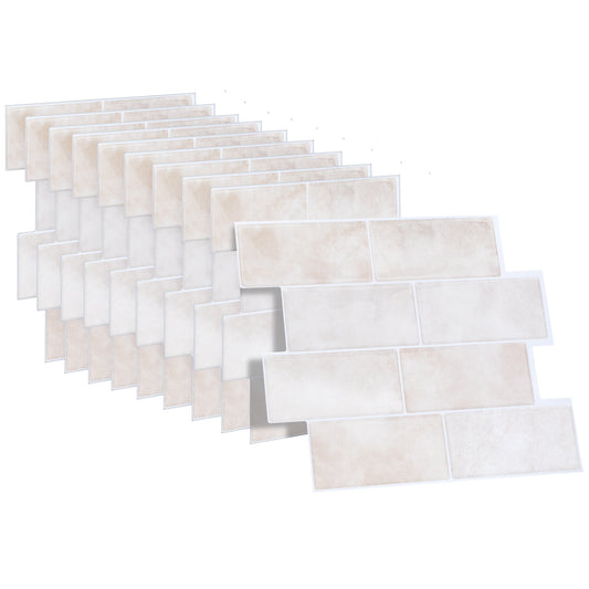 10 zelfklevende tegels - 29.4*21.4cm - Licht beige