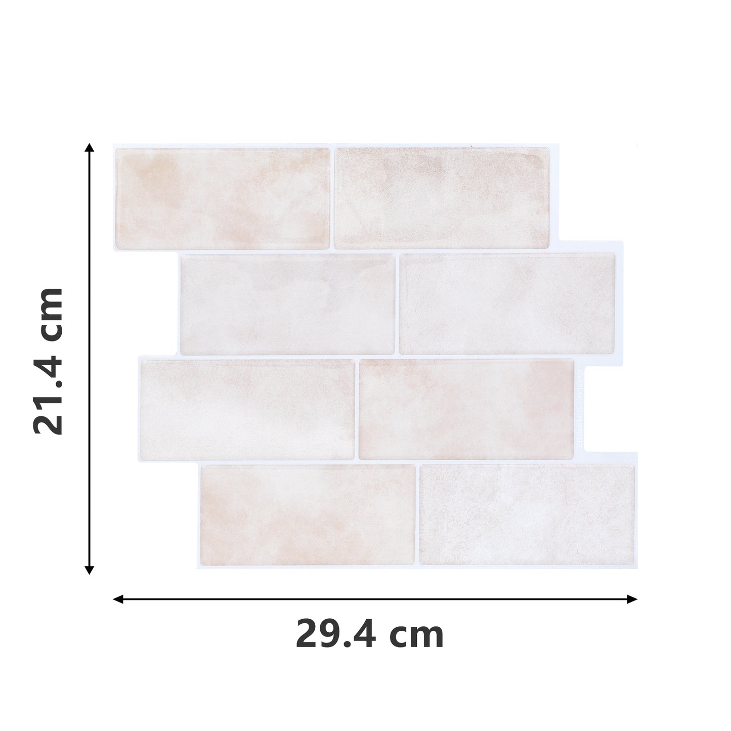 10 zelfklevende tegels - 29.4*21.4cm - Licht beige