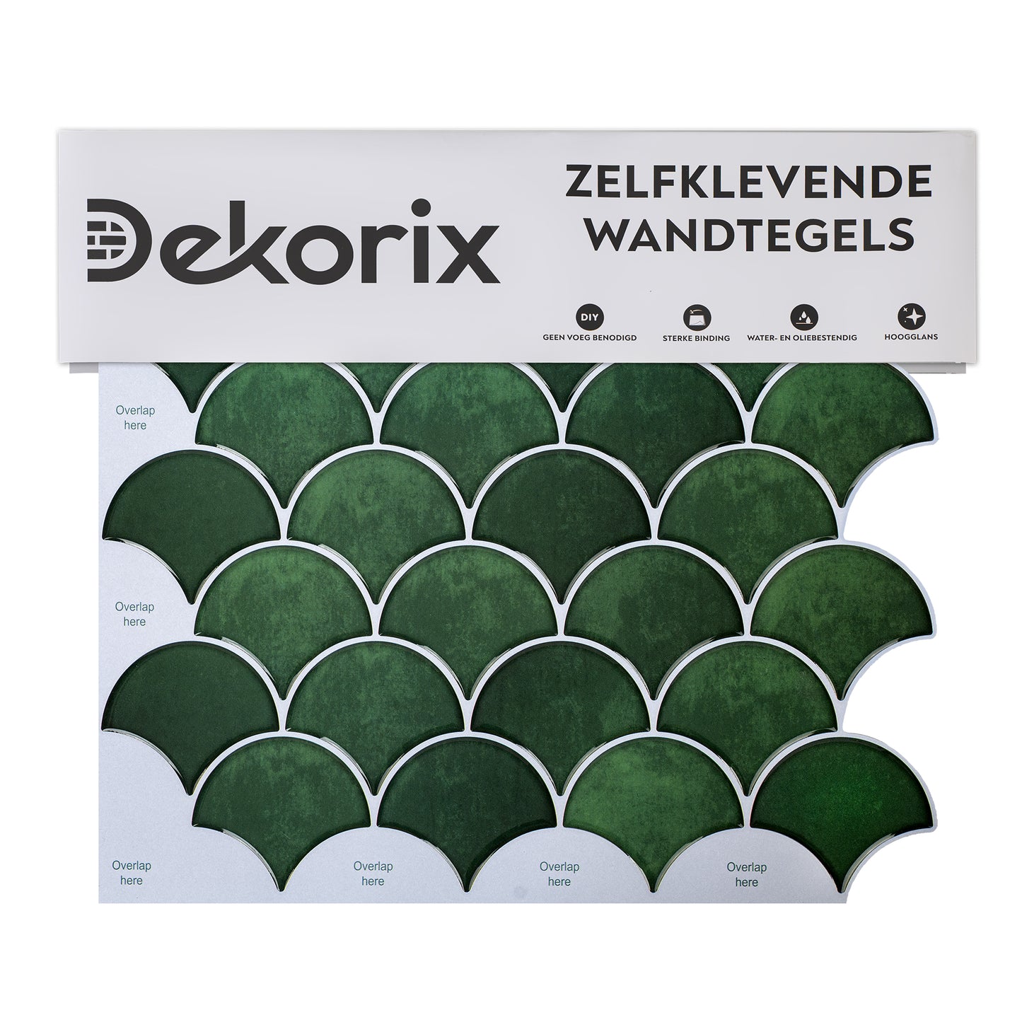 10 zelfklevende tegels - 25.5*25.5cm - Groen