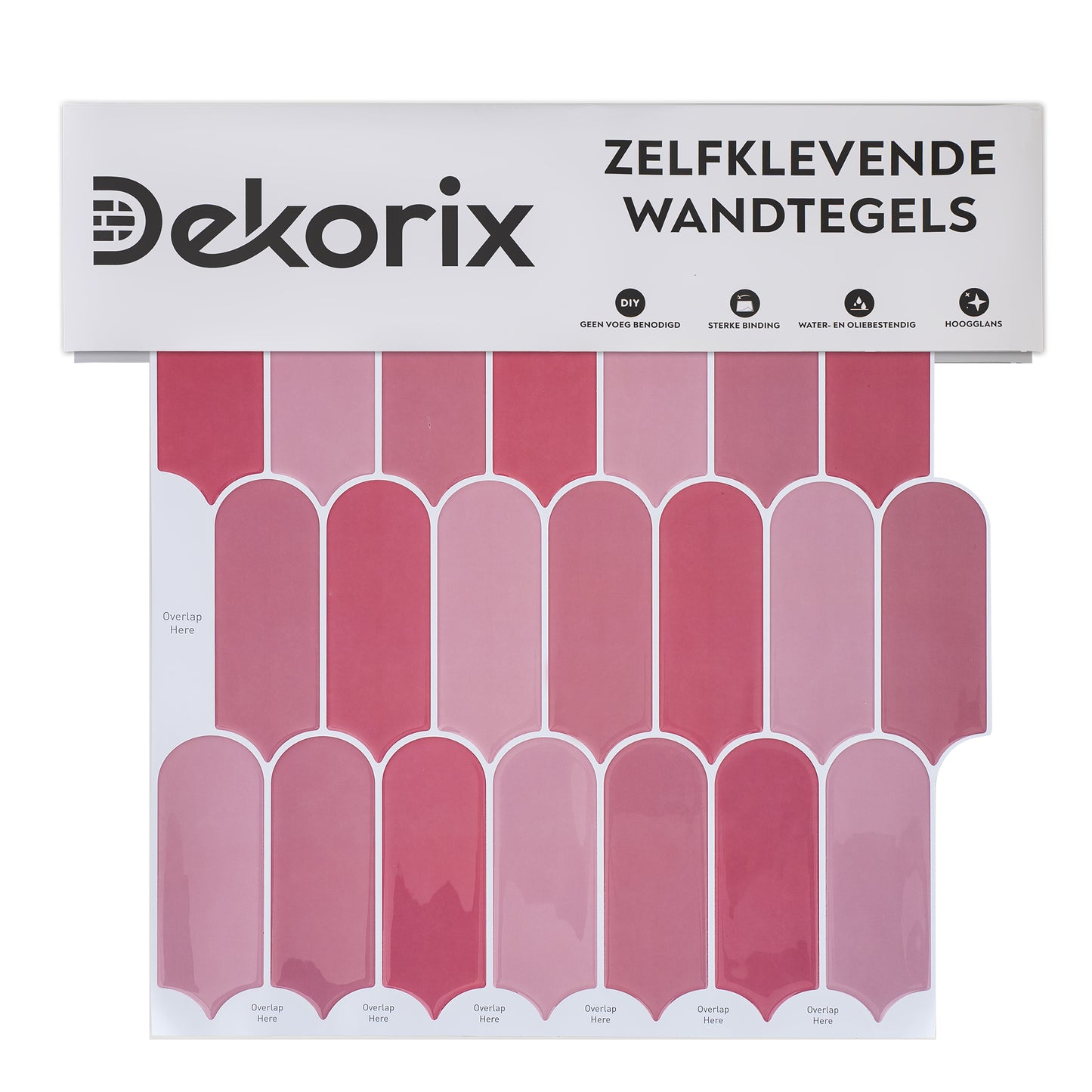 10 zelfklevende tegels - 30*30cm - Roze