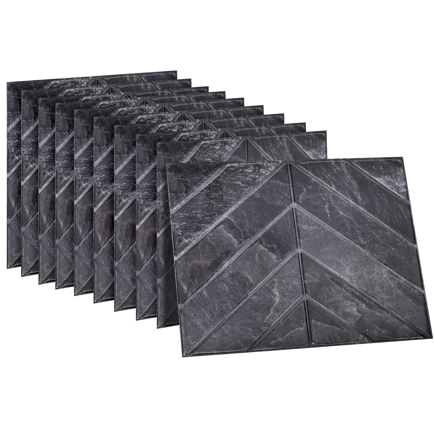 10 zelfklevende tegels - 29*23cm - Zwart