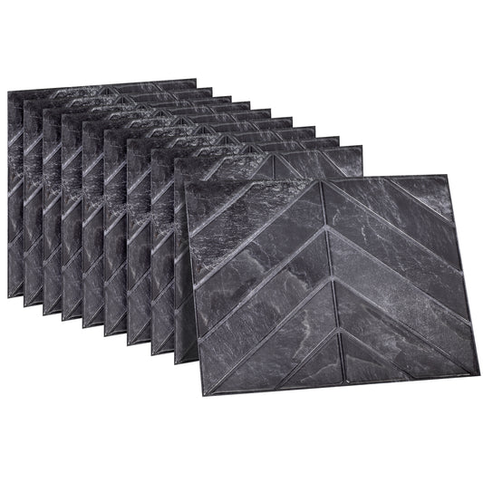 10 zelfklevende tegels - 29*23cm - Zwart