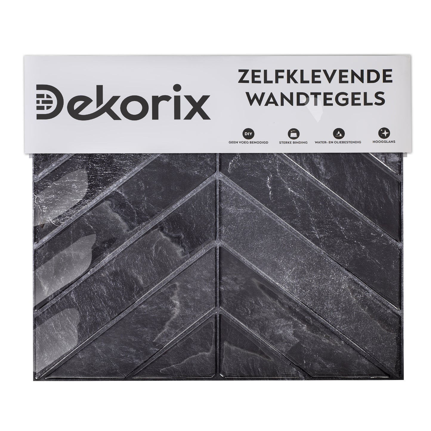 10 zelfklevende tegels - 29*23cm - Zwart