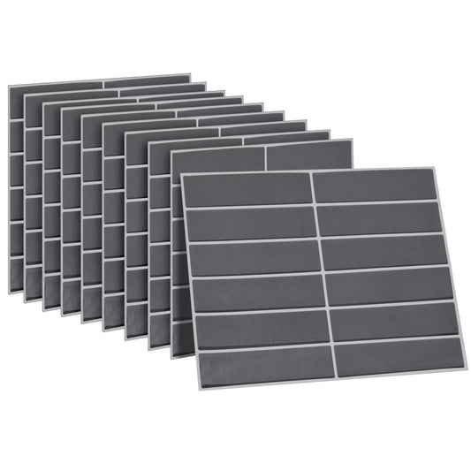 10 zelfklevende tegels - 29*22.9cm - Donkergrijs