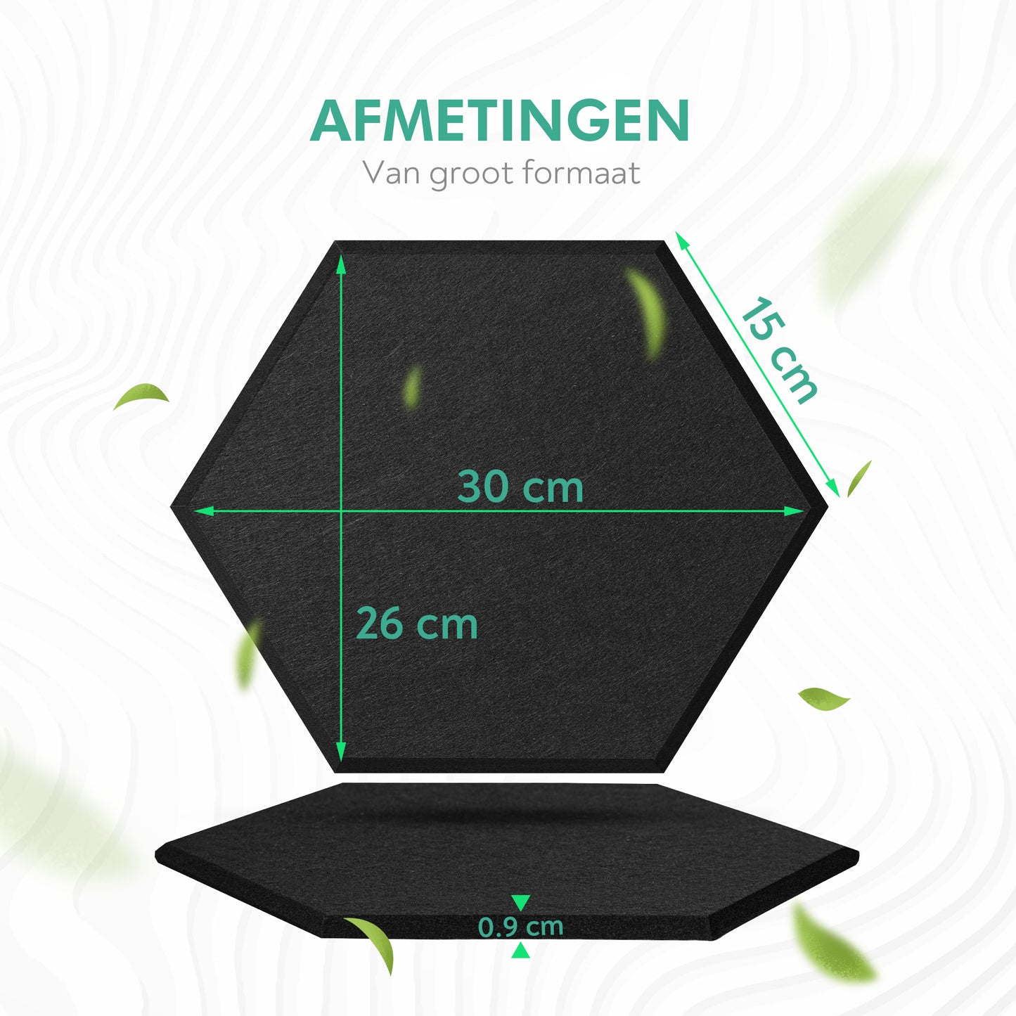 20 akoestische zelfklevende panelen - Zwart