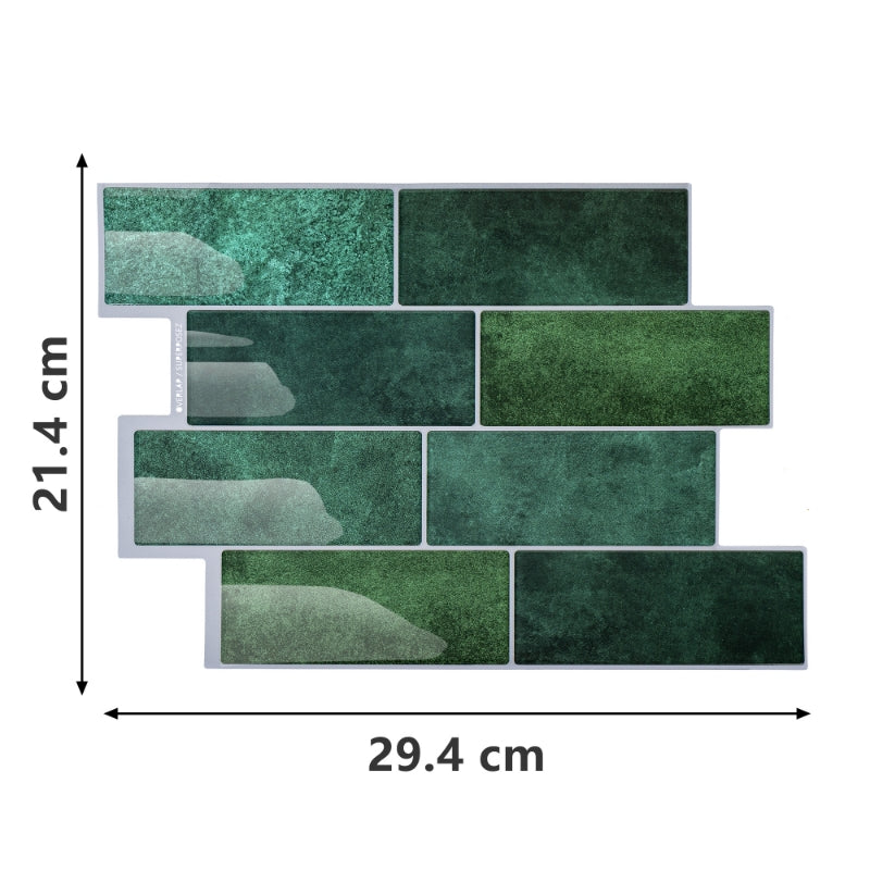 10 zelfklevende tegels - 29.4*21.4cm - Groen