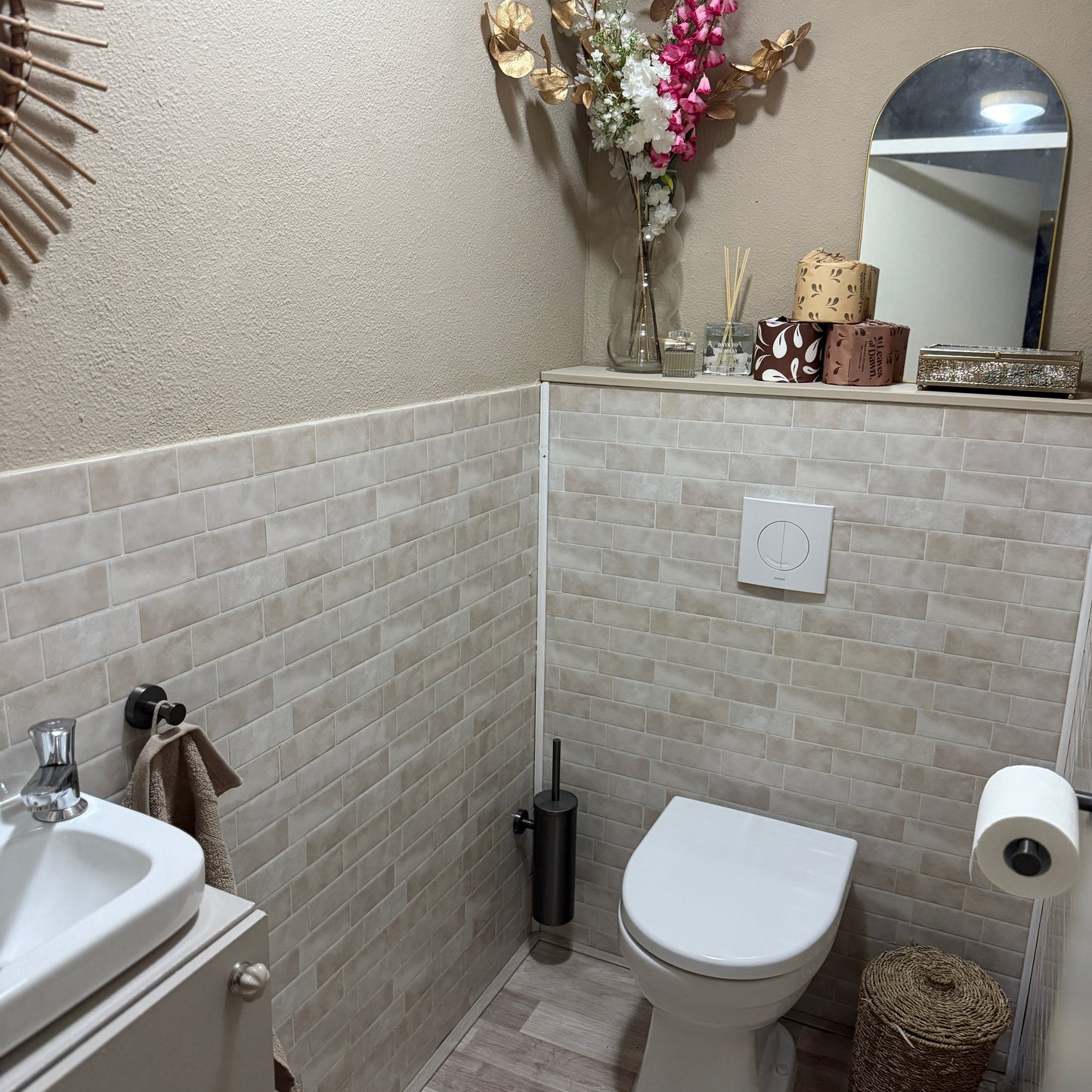 10 zelfklevende tegels - 29.4*21.4cm - Licht beige