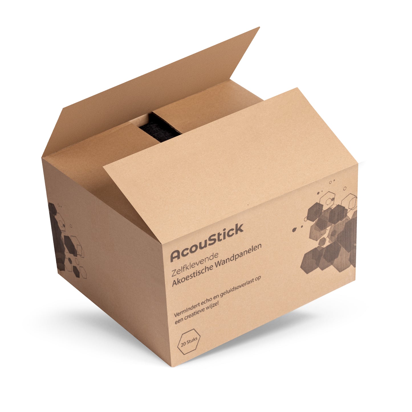 20 akoestische zelfklevende panelen - Zwart