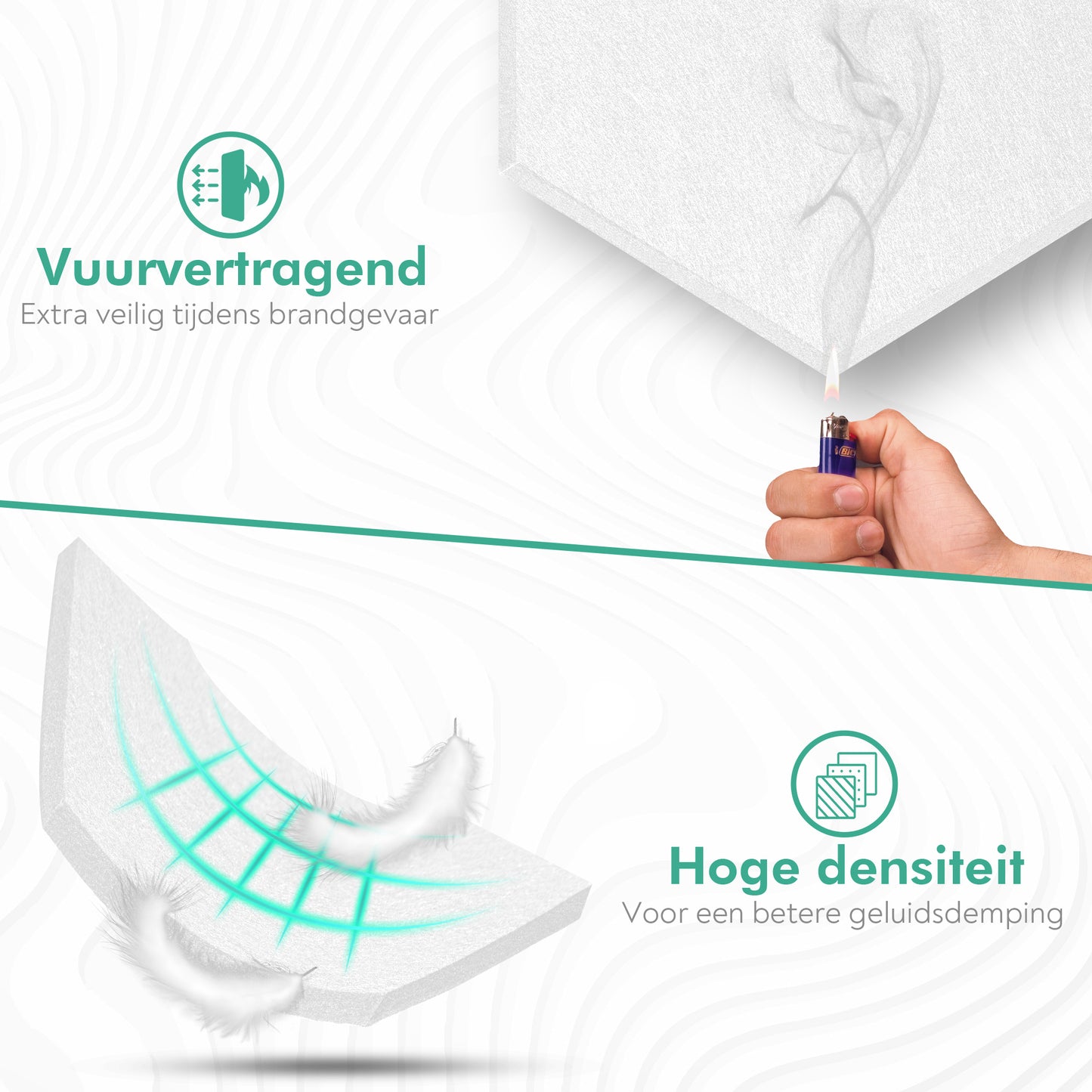 20 akoestische zelfklevende panelen - Wit