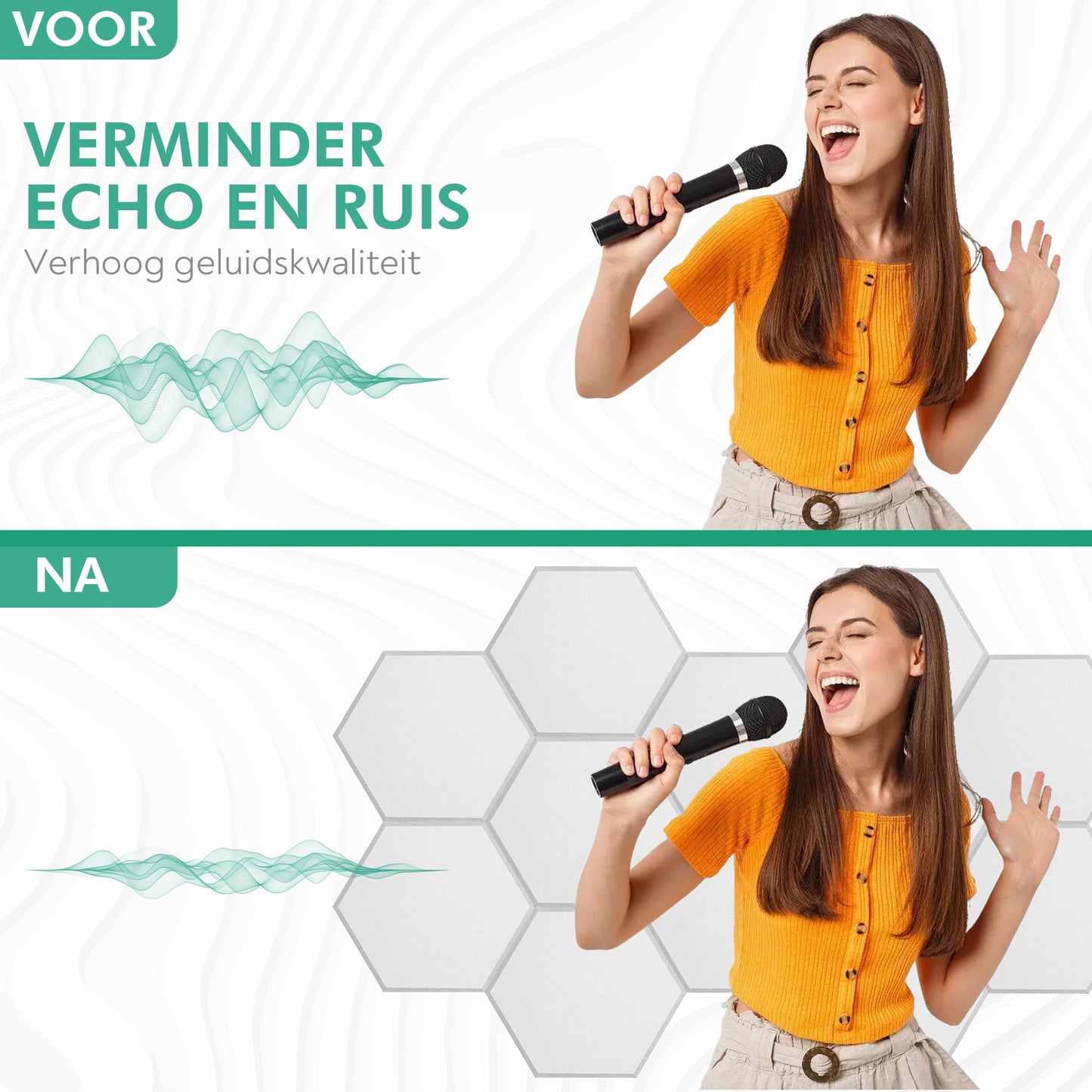 20 akoestische zelfklevende panelen - Wit