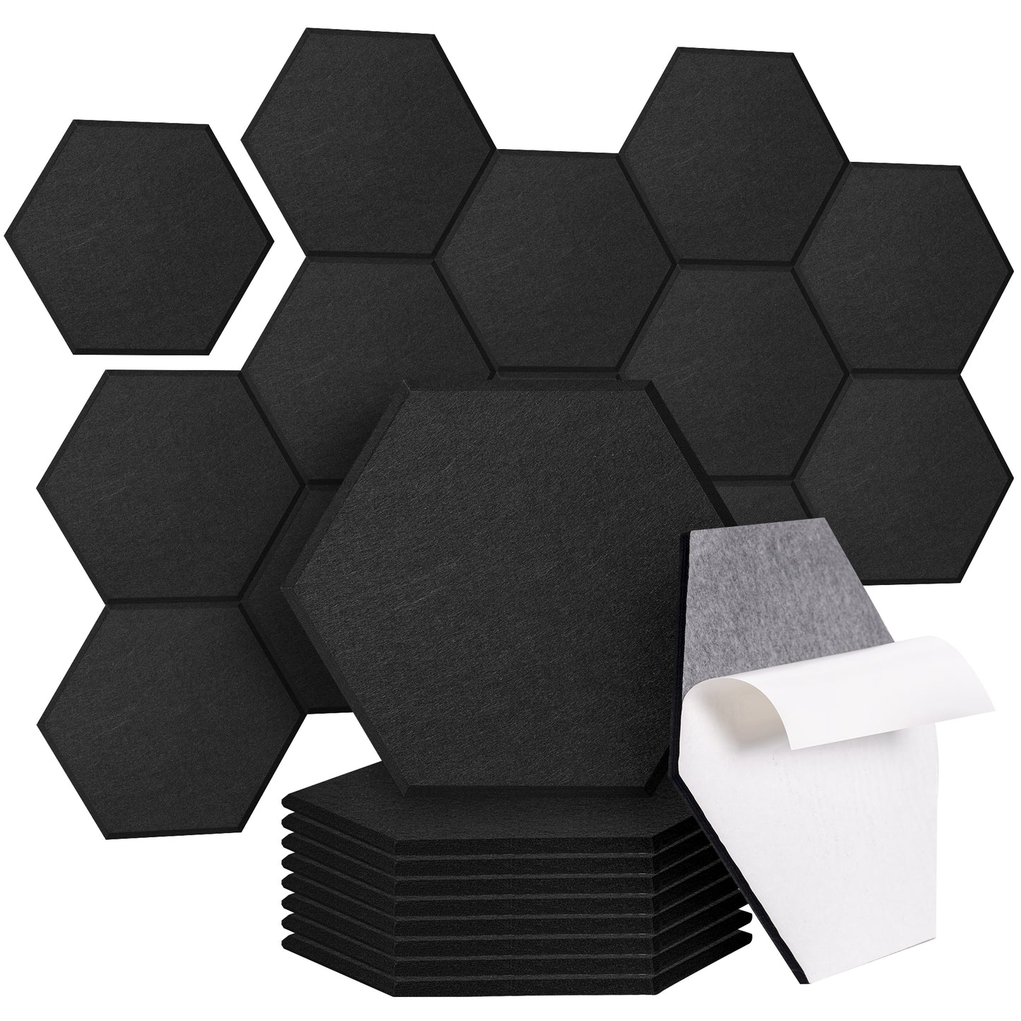 20 akoestische zelfklevende panelen - Zwart