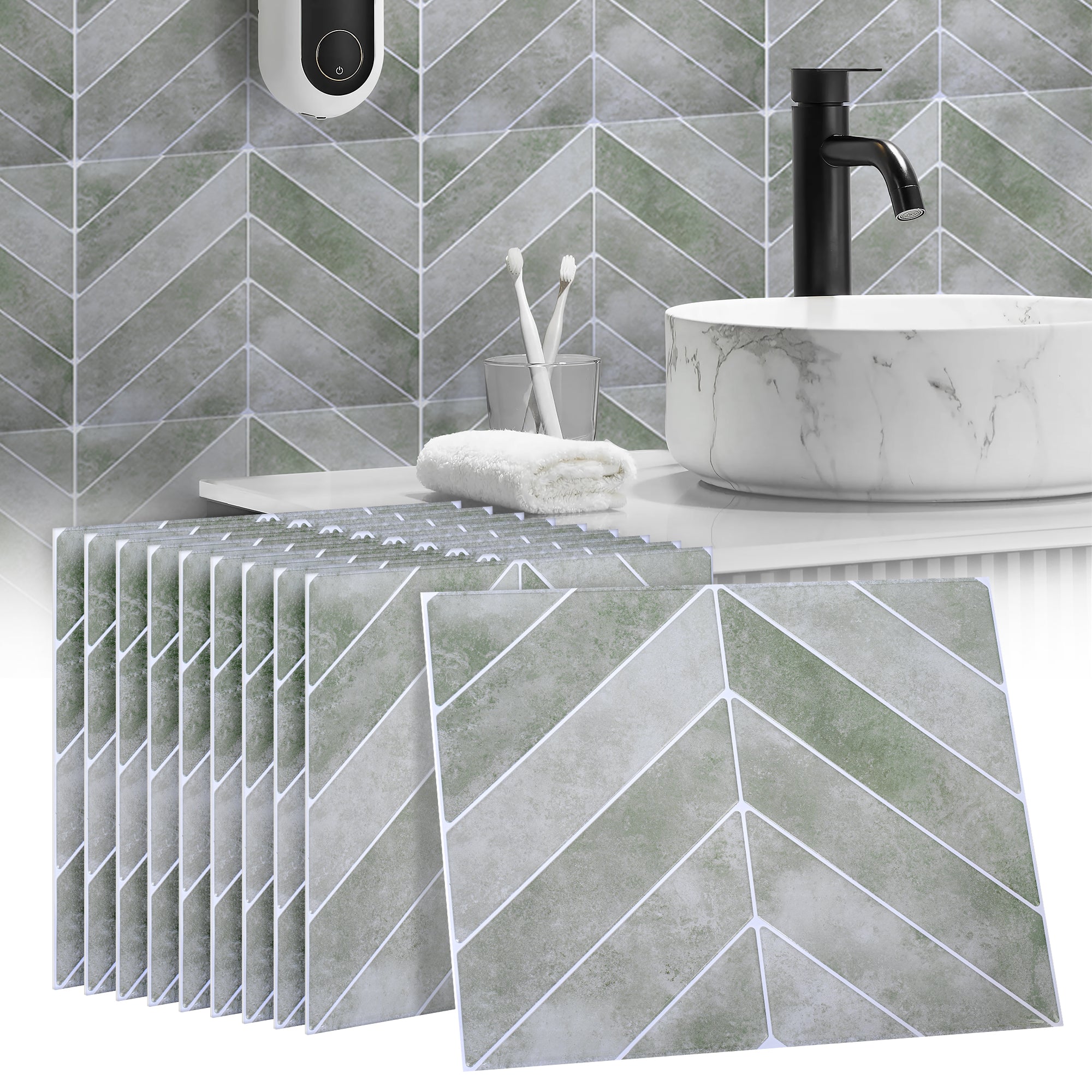 3D-tegelstickers voor badkamer en keuken, zwart, zelfklevende plaktegels, badkamer, wandtegels om af te pellen en op te plakken, 25 x 25 cm, 10 vellen 3D-tegelstickers voor badkamer en keuken, zwart, zelfklevende plaktegels, badkamer, wandtegels om af te pellen en op te plakken, 25 x 25 cm, 10 vellen