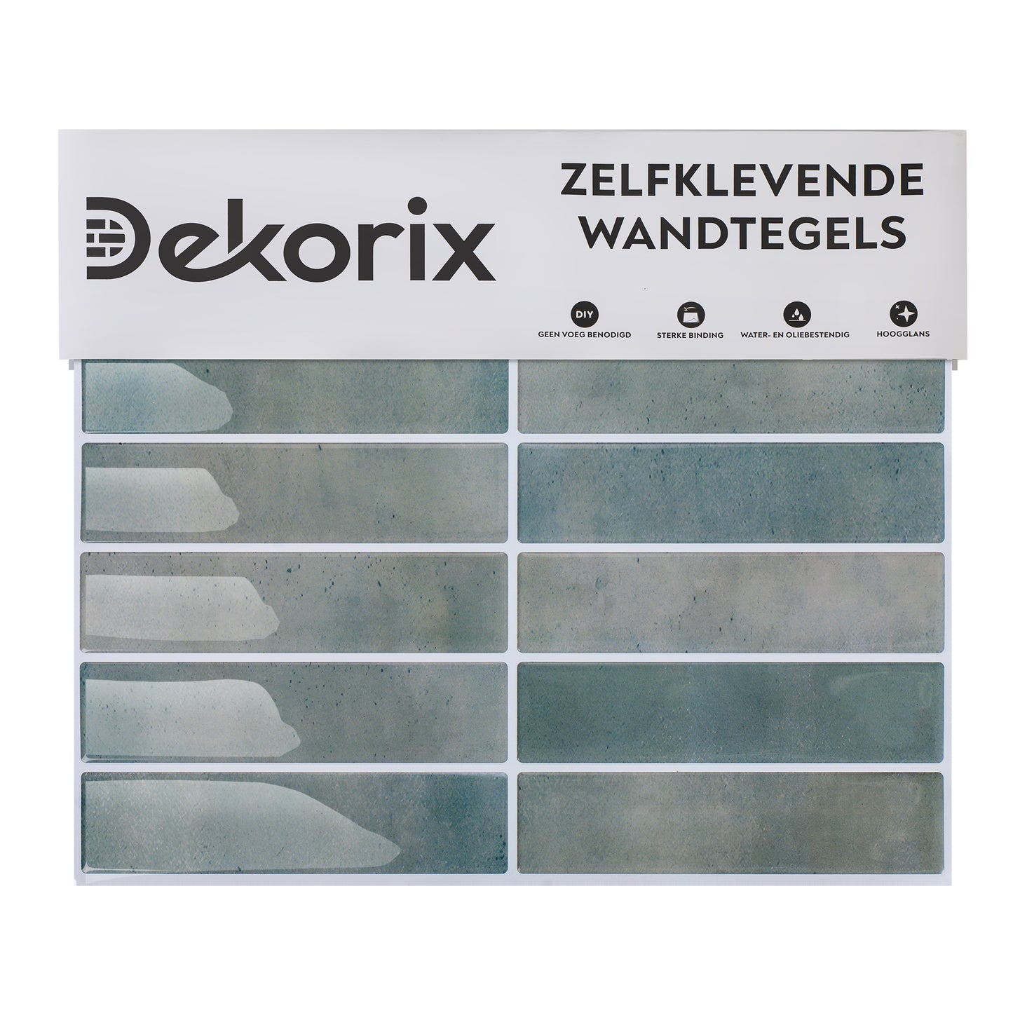 10 zelfklevende tegels - 29*22.9cm - Groen/blauw