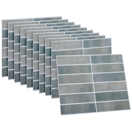 10 zelfklevende tegels - 29*22.9cm - Groen/blauw