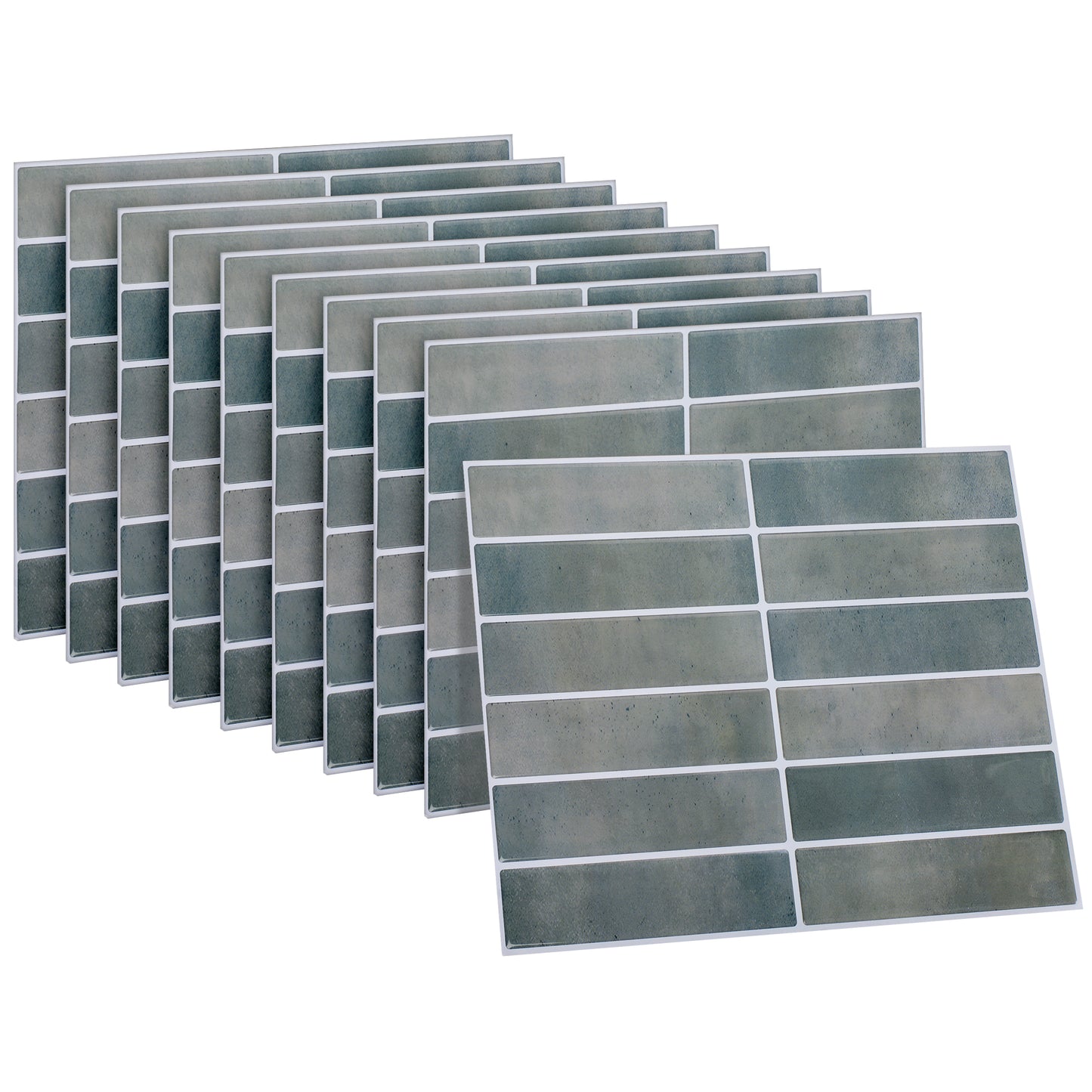 10 zelfklevende tegels - 29*22.9cm - Groen/blauw