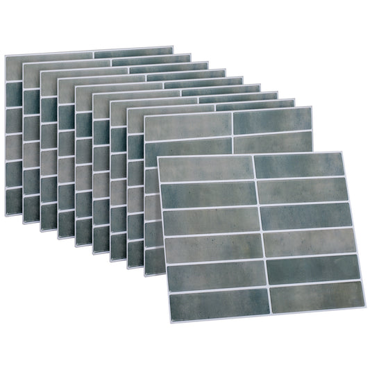 10 zelfklevende tegels - 29*22.9cm - Groen/blauw