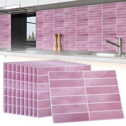 10 zelfklevende tegels - 29*22.9cm - Roze