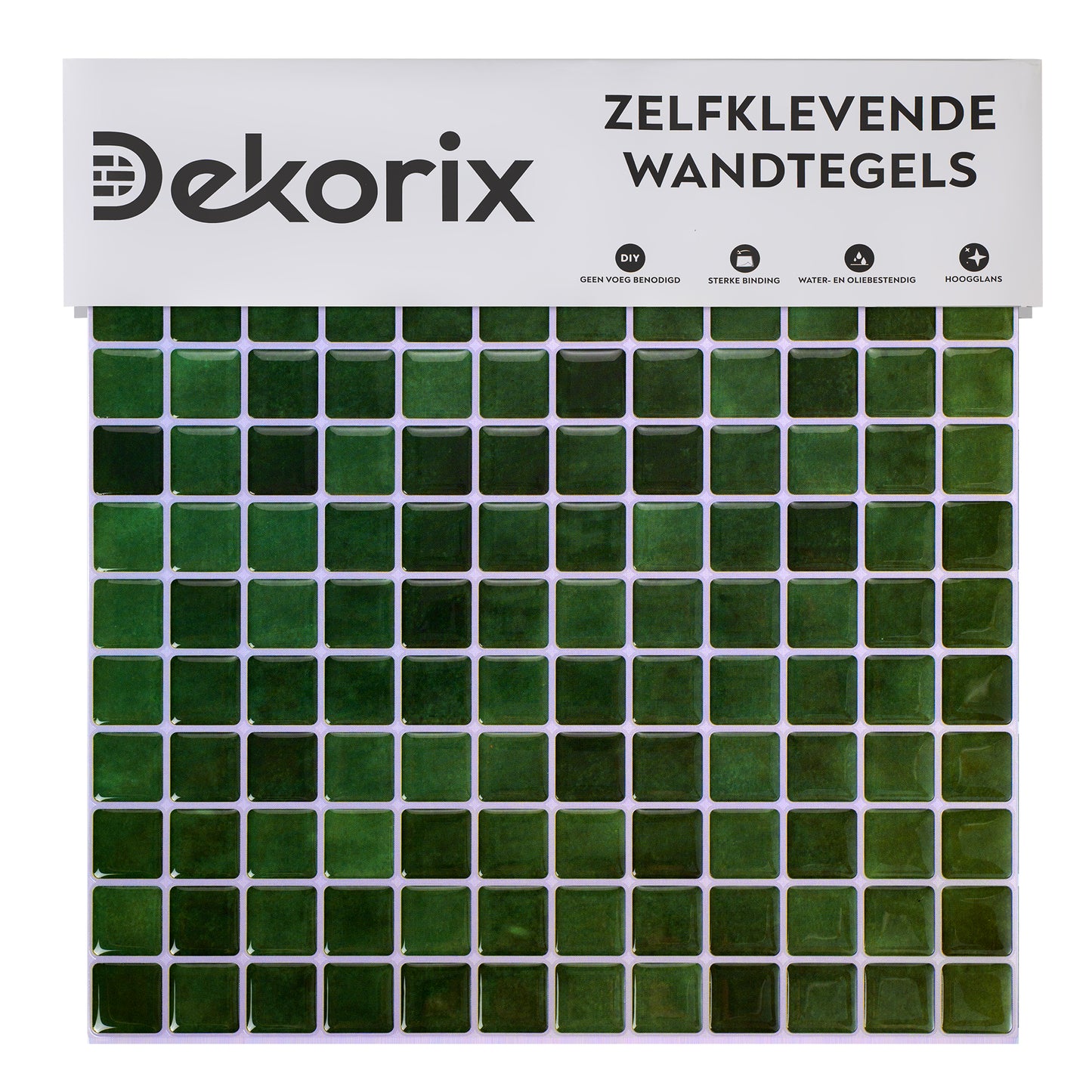 10 zelfklevende tegels - 23.5*23.5cm - Groen