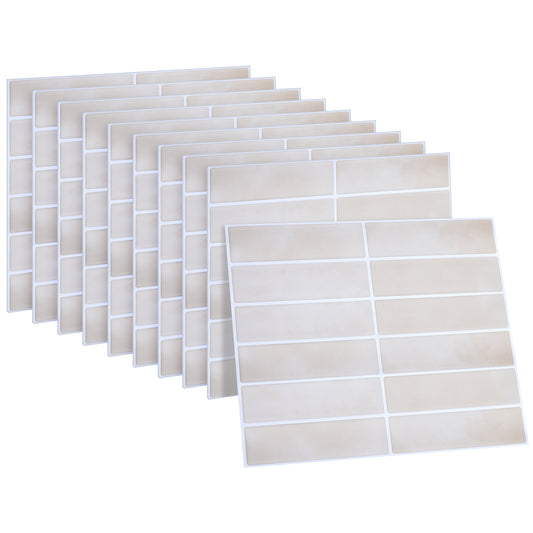 Dekorix plaktegels - Set van 10 zelfklevende tegels - Tegelstickers - Keuken - Badkamer - 29*22.9cm - Licht beige