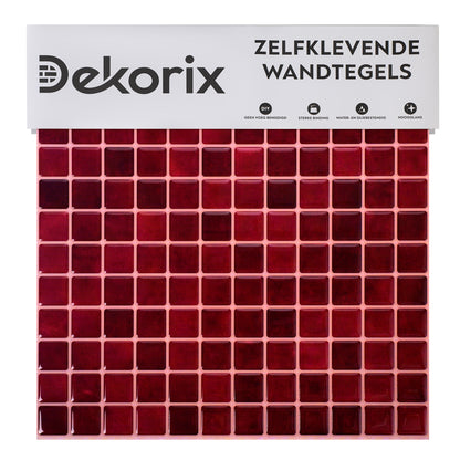 10 zelfklevende tegels - 23.5*23.5cm - Bordeaux rood