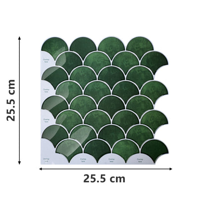 10 zelfklevende tegels - 25.5*25.5cm - Groen