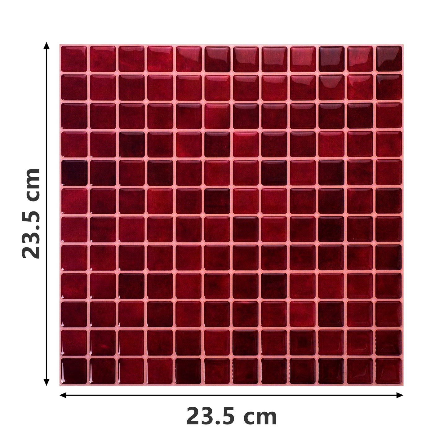 10 zelfklevende tegels - 23.5*23.5cm - Bordeaux rood
