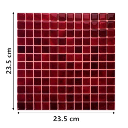 10 zelfklevende tegels - 23.5*23.5cm - Bordeaux rood