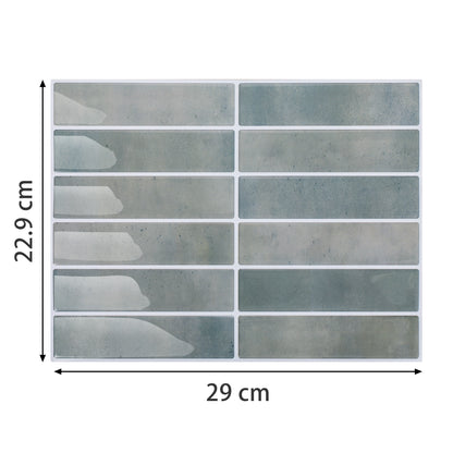 10 zelfklevende tegels - 29*22.9cm - Groen/blauw