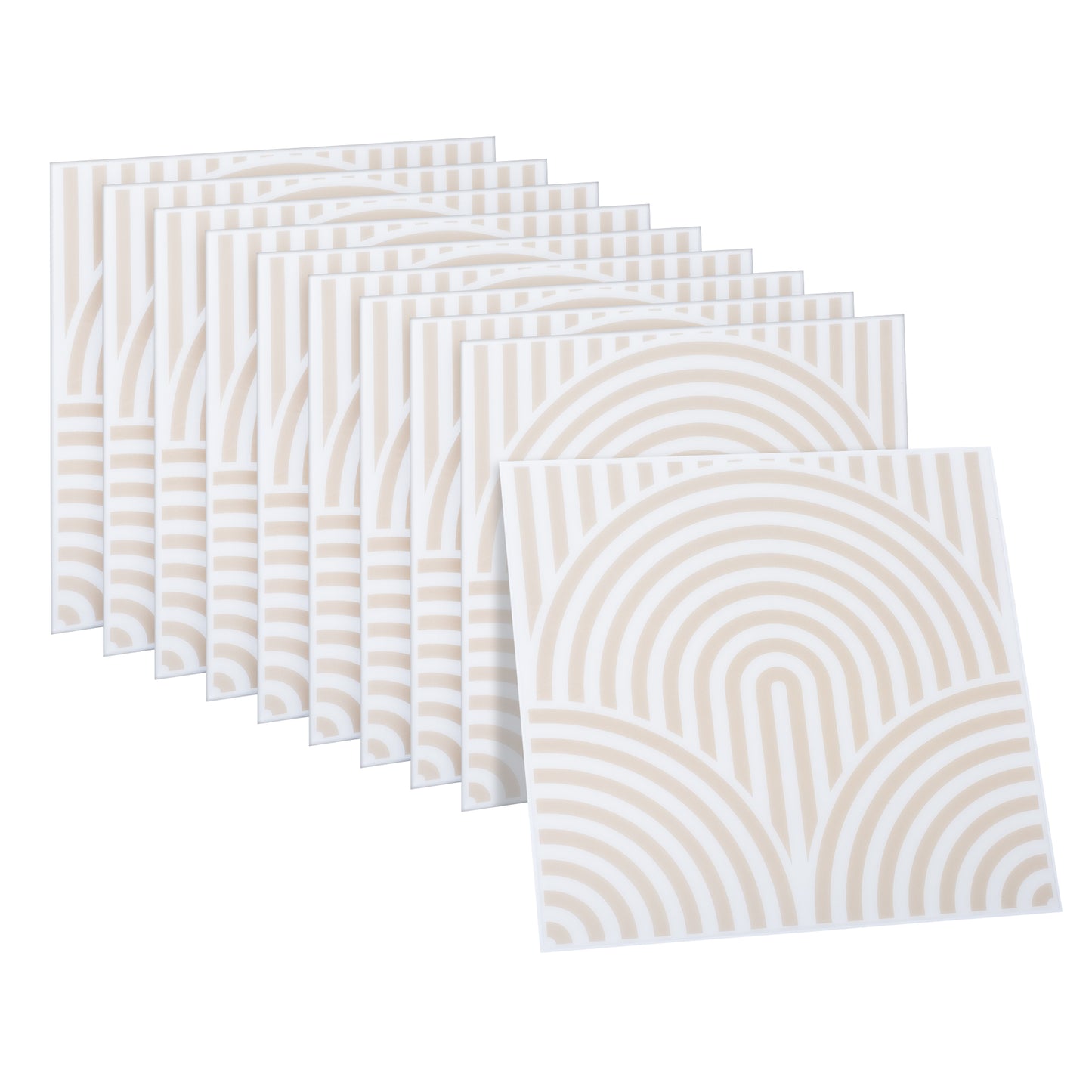 10 zelfklevende tegels - 23*23cm - Wit/Beige