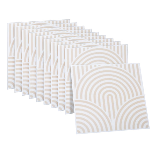 10 zelfklevende tegels - 23*23cm - Wit/Beige