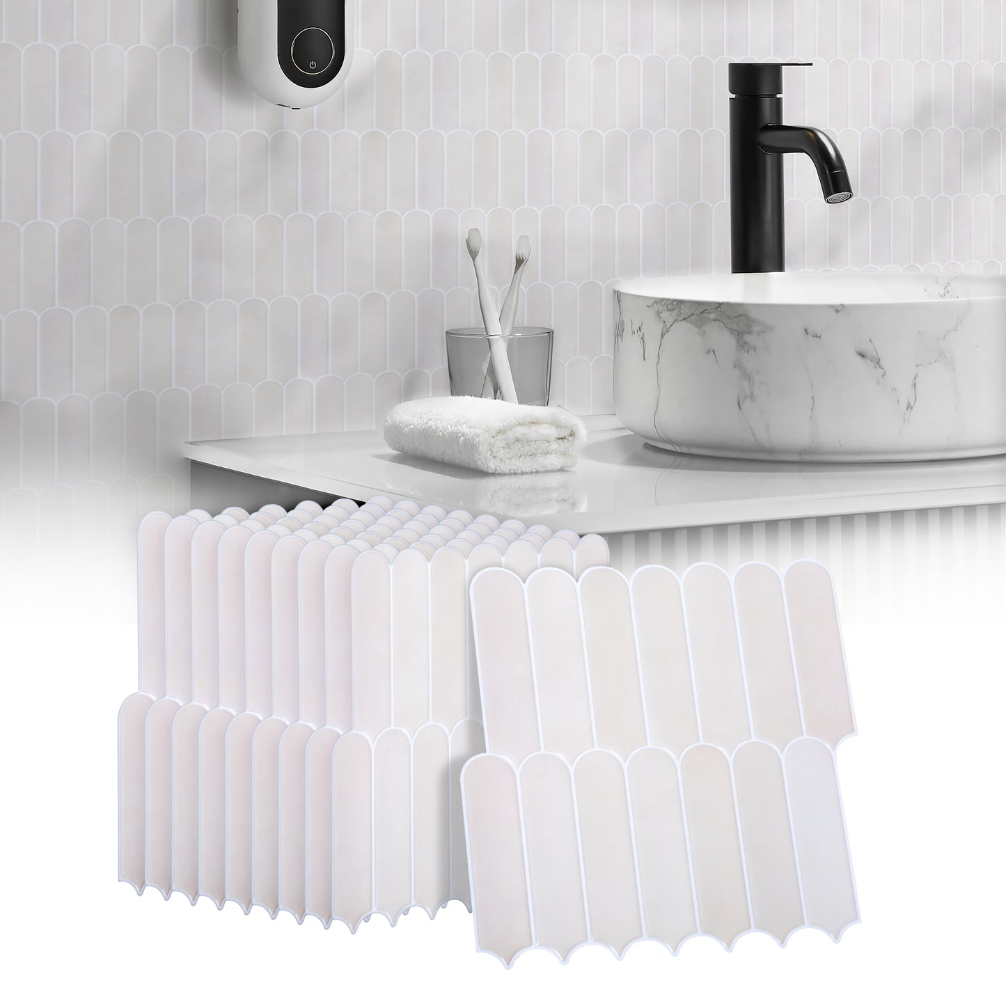 10 zelfklevende tegels - 25.3*25.3cm - Beige