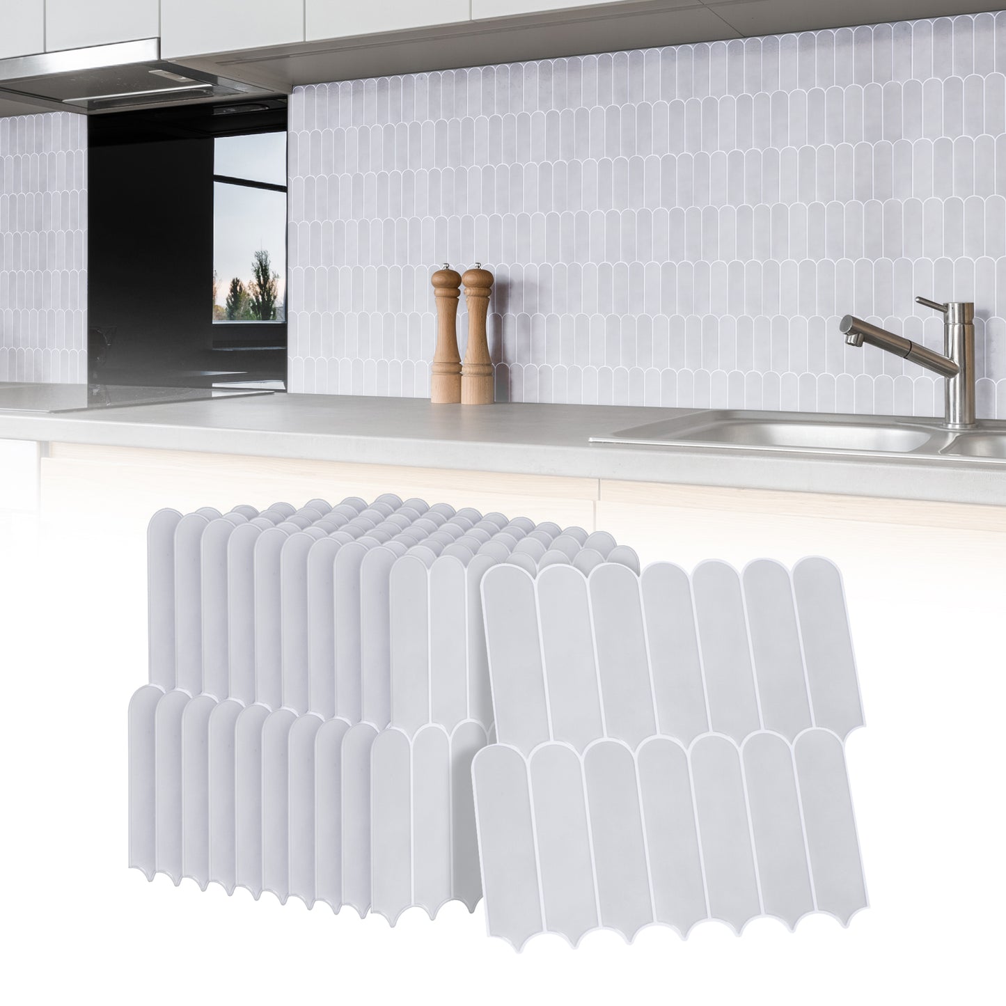 10 zelfklevende tegels - 25.3*25.3cm - Grijs