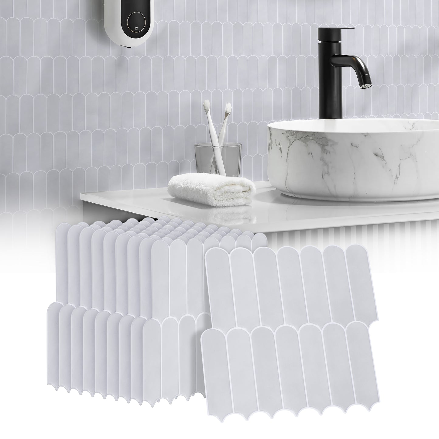 10 zelfklevende tegels - 25.3*25.3cm - Grijs