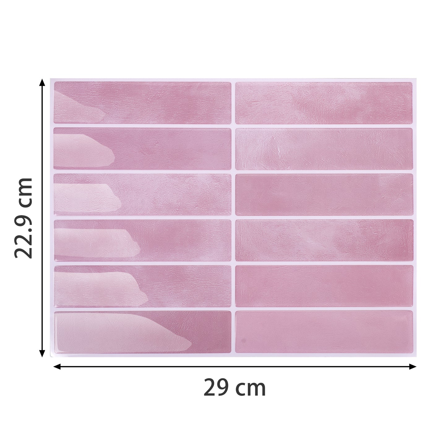 10 zelfklevende tegels - 29*22.9cm - Roze