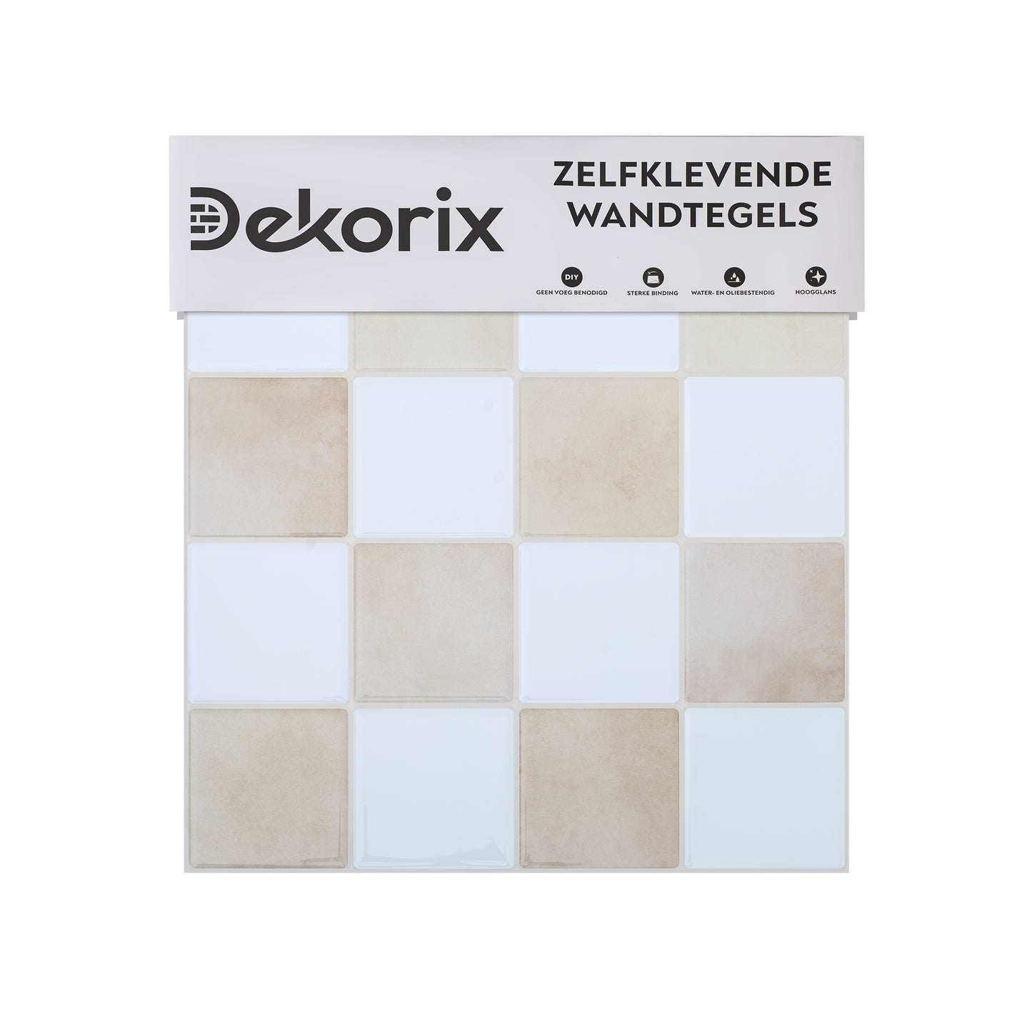 Plaktegels wit/goud 23×23 cm – zelfklevende tegels van Dekorix