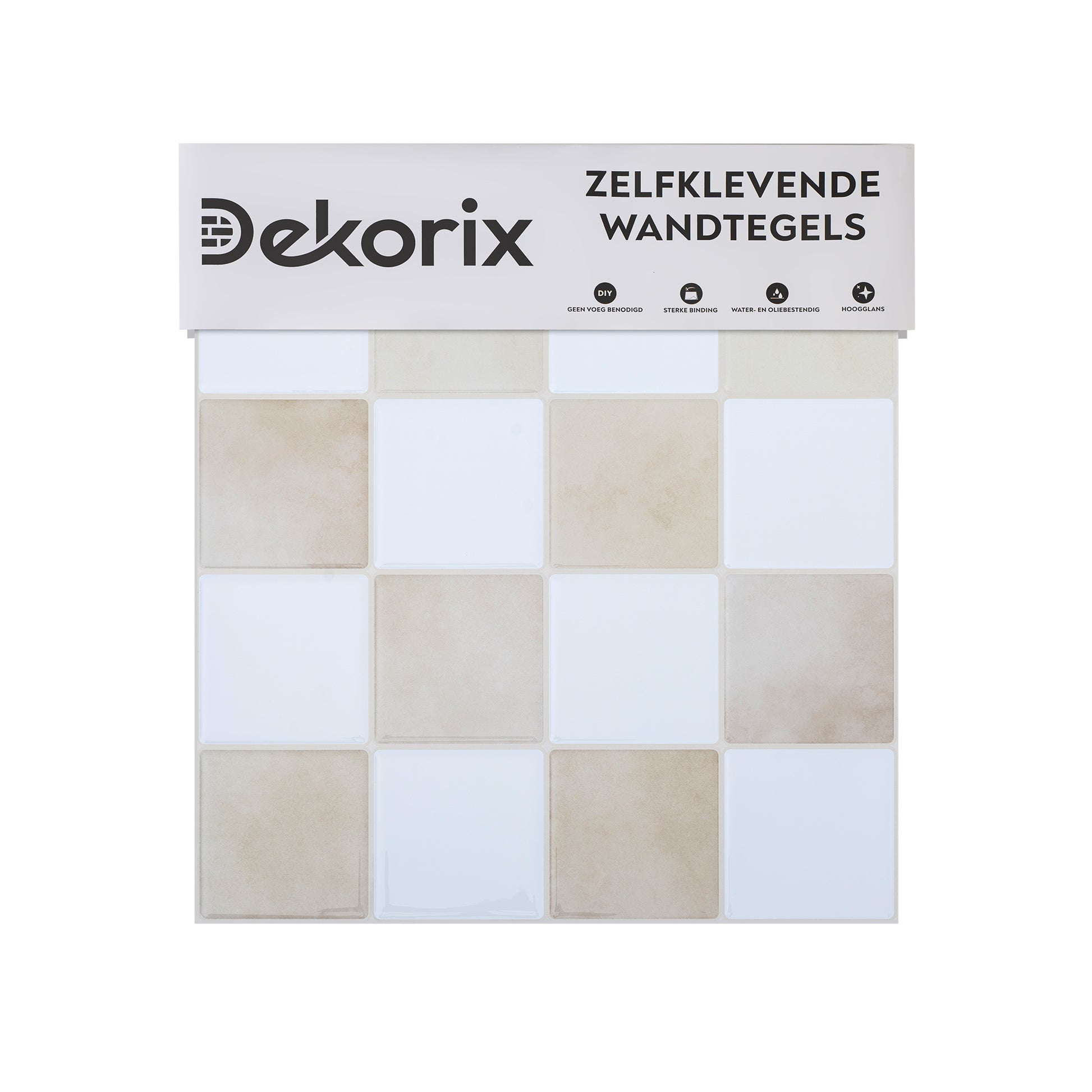Plaktegels wit/goud 23×23 cm – zelfklevende tegels van Dekorix