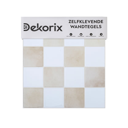 Plaktegels wit/goud 23×23 cm – zelfklevende tegels van Dekorix