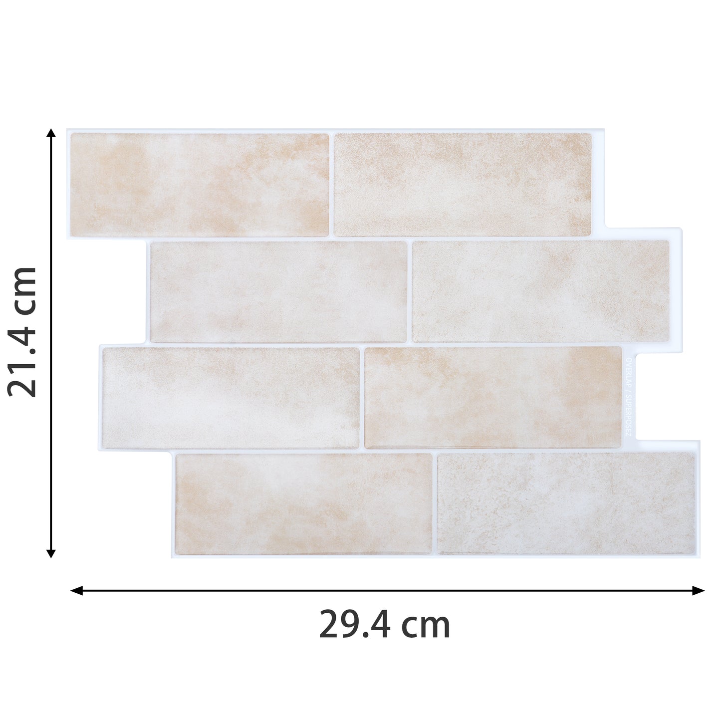 10 zelfklevende tegels - 29.4*21.4cm - Licht beige