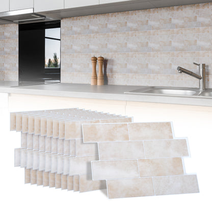 10 zelfklevende tegels - 29.4*21.4cm - Licht beige