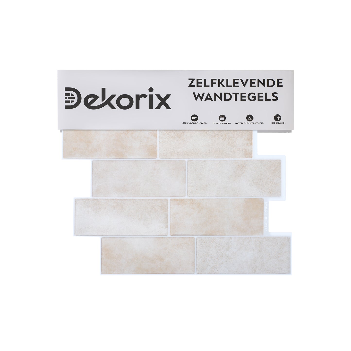 10 zelfklevende tegels - 29.4*21.4cm - Licht beige