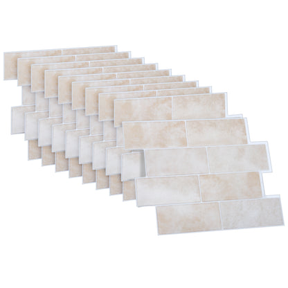 10 zelfklevende tegels - 29.4*21.4cm - Licht beige